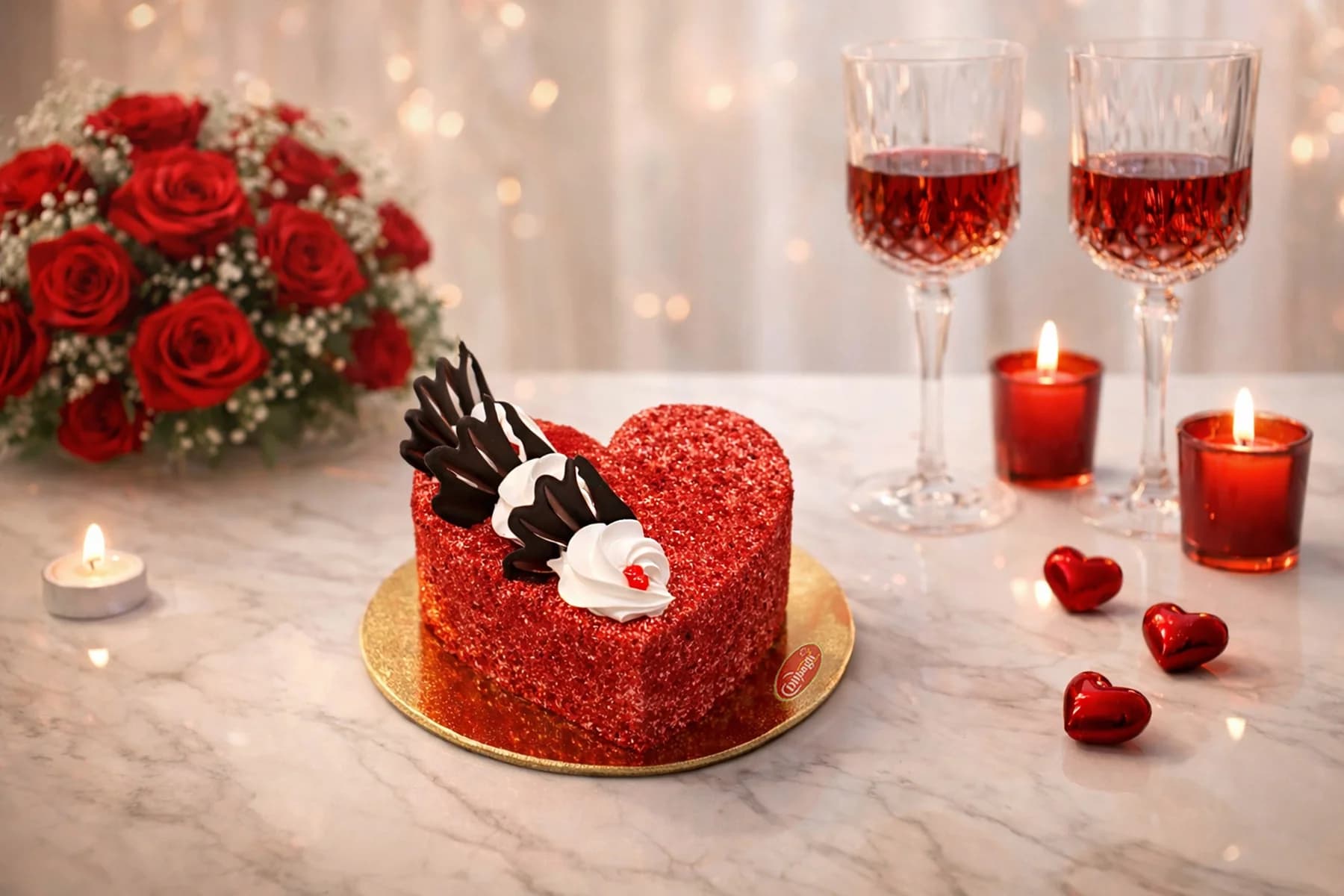 Red Velvet Heart Cake